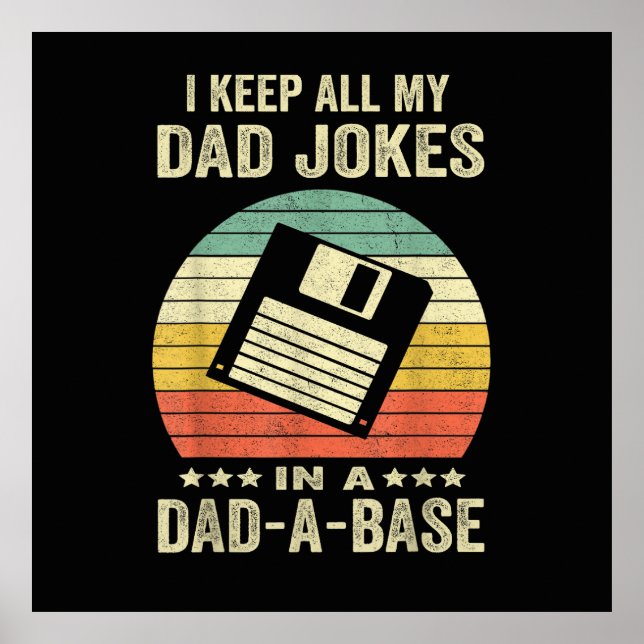 Mens Funny dad Jokes in dad-a-Base Poster (Framsidan)