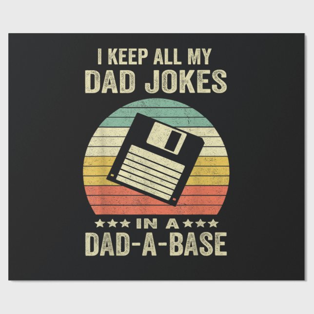 Mens Funny dad Jokes in dad-a-Base Presentpapper (Platt)