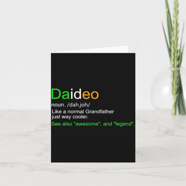 Mens Funny Daideo Ireland Grandfather Grandpa  Kort (Framsida)