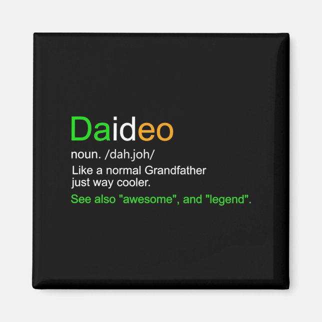 Mens Funny Daideo Ireland Grandfather Grandpa  Magnet (Framsidan)