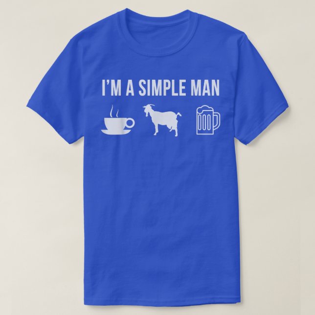 Mens Funny Goat Farmer Animal Simple Man T-Shirt (Design framsida)
