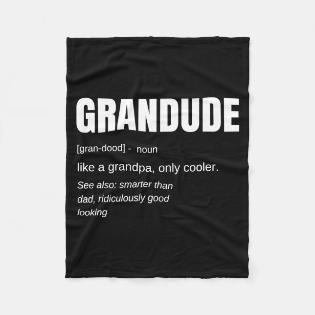 Mens Funny Grandude Cool Grandpa Novelty  Fleecefilt (Framsidan)