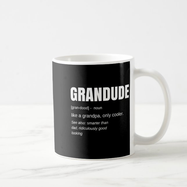 Mens Funny Grandude Cool Grandpa Novelty  Kaffemugg (Höger)