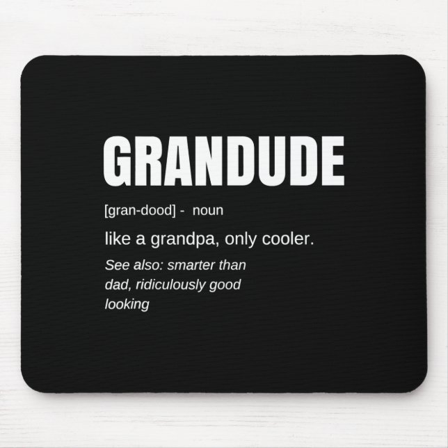 Mens Funny Grandude Cool Grandpa Novelty  Musmatta (Framsidan)