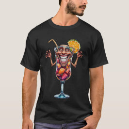 Mens Funny Graphic Image Novelty Tropical Drink T Shirt