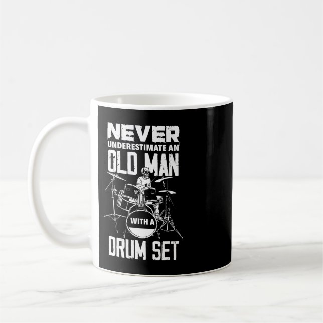 Mens Funny Never Underestimate An Old Man With A D Kaffemugg (Vänster)