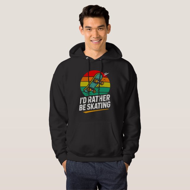 Mens funny skateboarding  hoodie (Hel framsida)