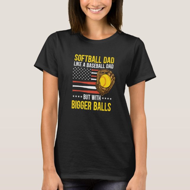 Mens Funny Softball Dad Like A Baseball Dad US Fla T Shirt (Framsida)