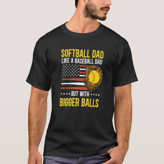 Mens Funny Softball Dad Like A Baseball Dad US Fla T Shirt (Framsida)