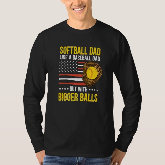 Mens Funny Softball Dad Like A Baseball Dad US Fla T Shirt (Framsida)