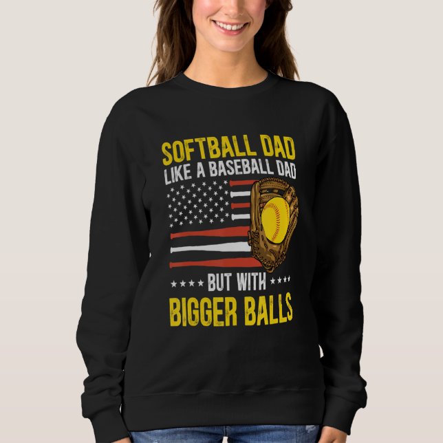Mens Funny Softball Dad Like A Baseball Dad US Fla T Shirt (Framsida)