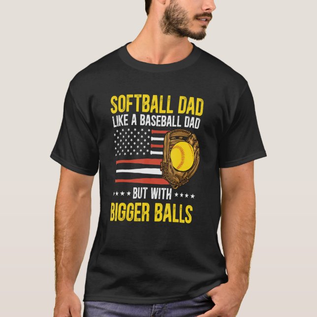 Mens Funny Softball Dad Like A Baseball Dad US Fla T Shirt (Framsida)