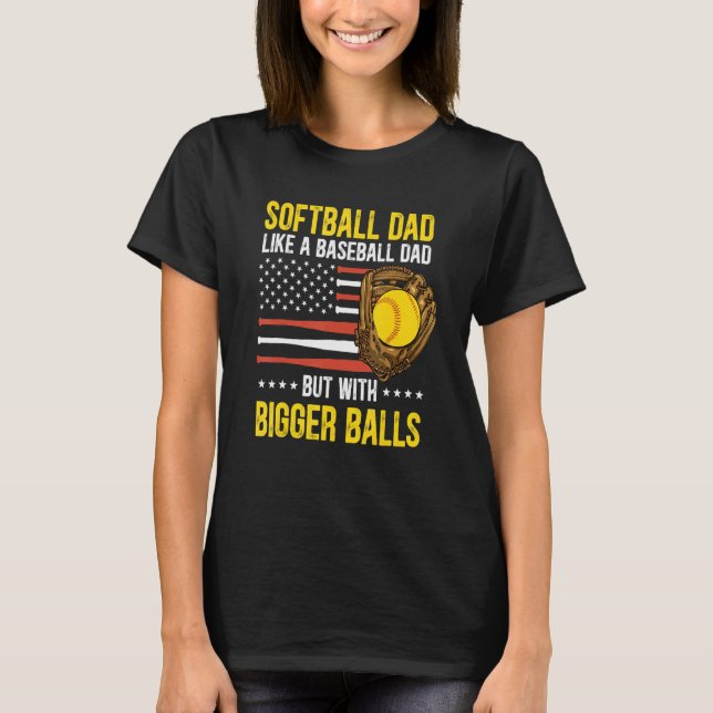 Mens Funny Softball Dad Like A Baseball Dad US Fla T Shirt (Framsida)