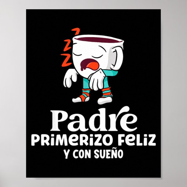 Mens Funny Spanish Announcing Pregnancy Baby New D Poster (Framsidan)