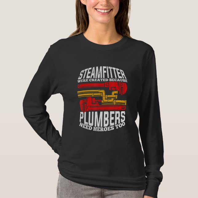 Mens Funny Steamfitter Pipefitter T Shirt (Framsida)
