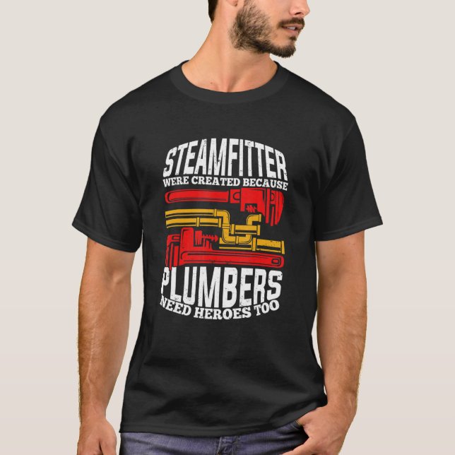 Mens Funny Steamfitter Pipefitter T Shirt (Framsida)