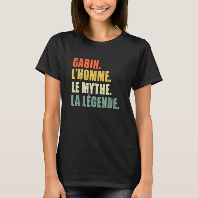Mens Gabin L'Homme Le Homme Le Myth La Legende Ori T Shirt (Framsida)