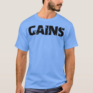 Mens GAINS Gym Fitness Workout Bodybuilding Motiva T Shirt