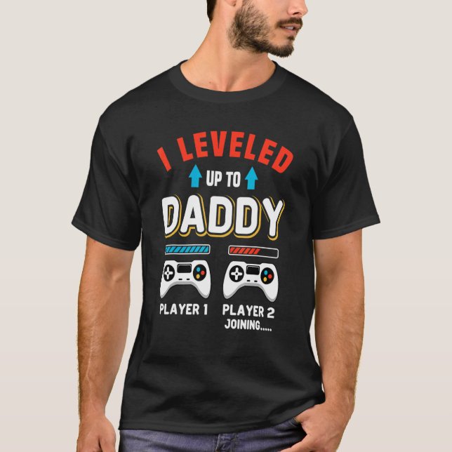 Mens Gamer Dad Offspring Joystick Level Up To Dadd T Shirt (Framsida)