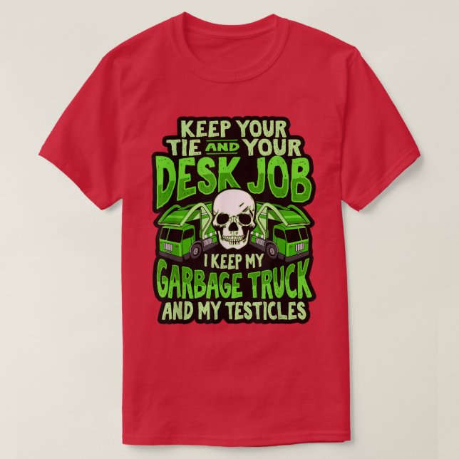 Mens Garbage Truck Design for a Garbage Guy  T Shirt (Design framsida)