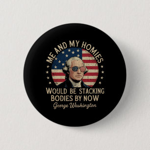 Mens George Washington 4 juli patriotisk Knapp