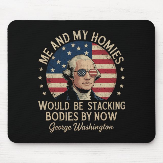 Mens George Washington 4 juli Patriotisk Musmatta (Framsidan)