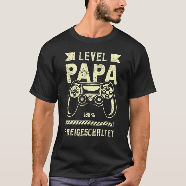 Mens German Fresh dad Level dad Game controller 1 T Shirt (Framsida)