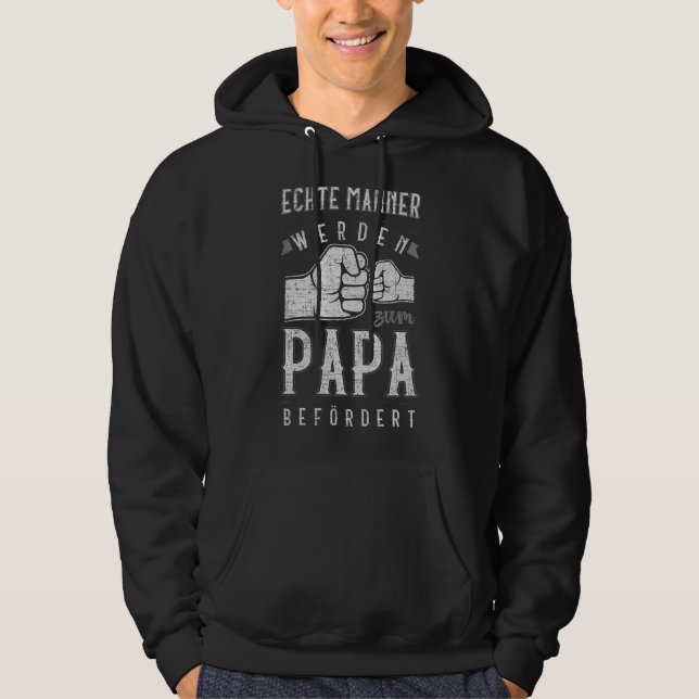 Mens German  New dad  Dad child Hoodie (Framsida)