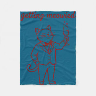 Mens getting meowied funny cat wedding bride groom fleecefilt