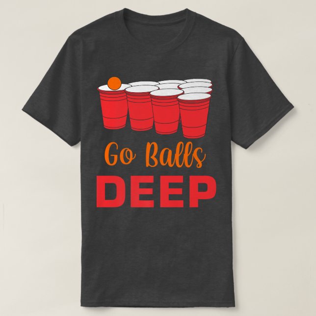 Mens Go Balls Deep Drinking Games Alcoholic Whiske T Shirt (Design framsida)