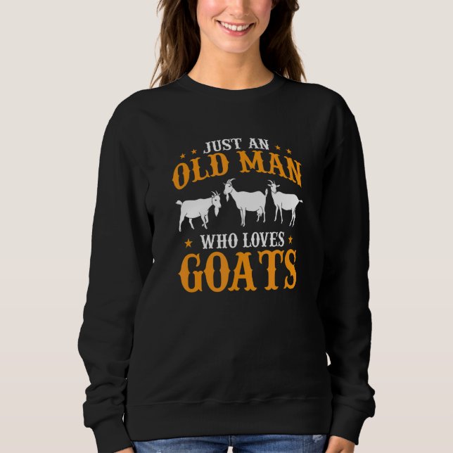 Mens Goat Farmer Just An Old Man Who Loves Goats T Shirt (Framsida)