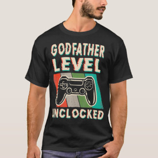 Mens Godfather Level Unlocked Funny Leveled Up To T Shirt