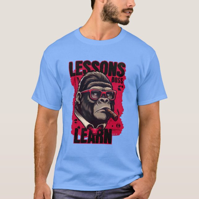 Men's Gorilla Boss Lessons Learn Basic T-Shirt (Framsida)