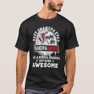 Mens Grandpasaurus Rex Dinosaur Best Grandpa Ever  T Shirt
