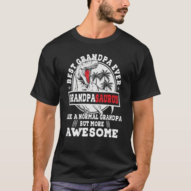 Mens Grandpasaurus Rex Dinosaur Best Grandpa Ever  T Shirt (Framsida)