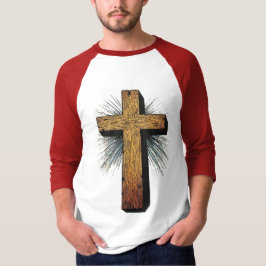 Men's Graphic Christian Cross Baseball Tee