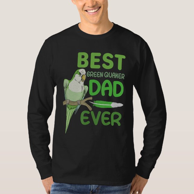Mens Green Quaker Dad Monk Parakeet Best Green Qua T Shirt (Framsida)
