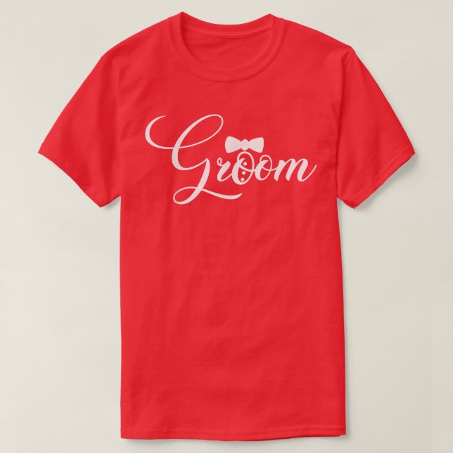 Mens Groom Cute Engagement Matching Newlyweds Bach T Shirt (Design framsida)