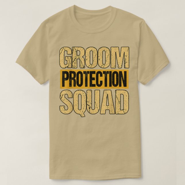 Mens Groom Protection Squad Bachelor Party  T Shirt (Design framsida)