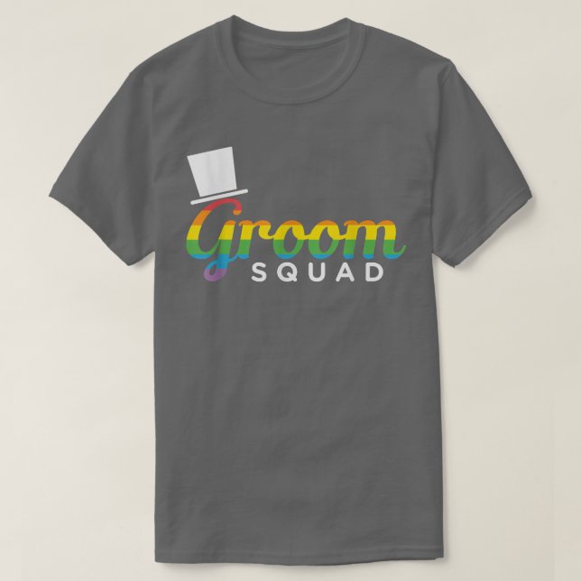Mens Groom Squad LGBT Gay Bachelor Party  T Shirt (Design framsida)