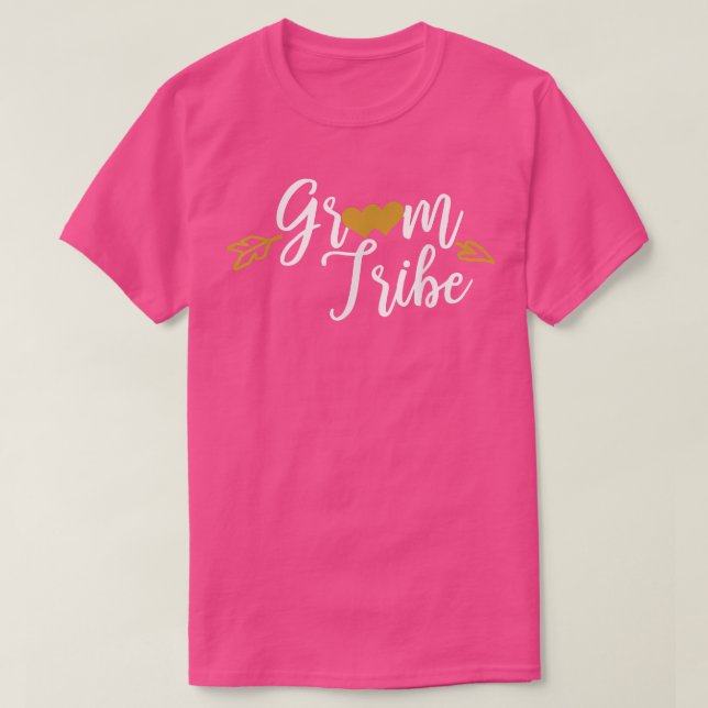 Mens Groom Tribe Heart Engagement Wedding Party Ma T Shirt (Design framsida)