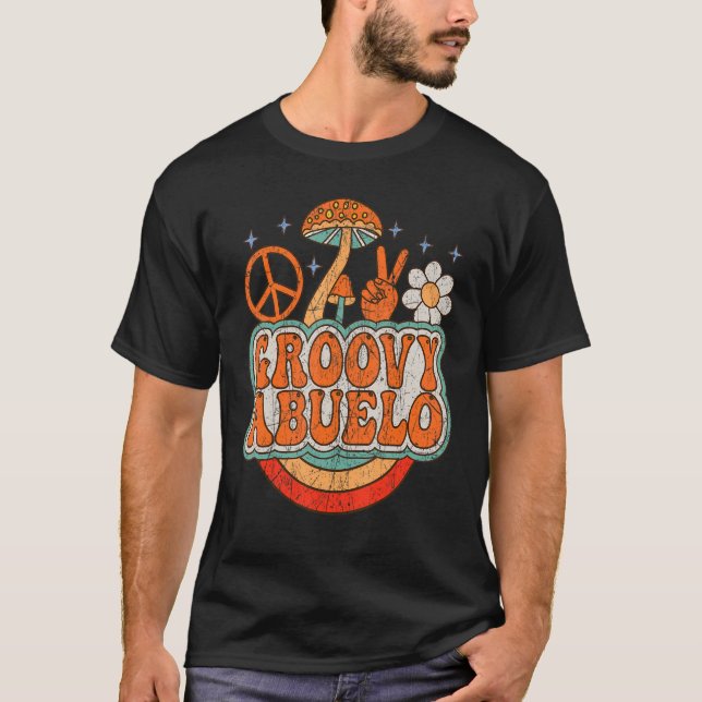 Mens Groovy Abuelo 70s Aesthetic Nostalgia 1970's  T Shirt (Framsida)
