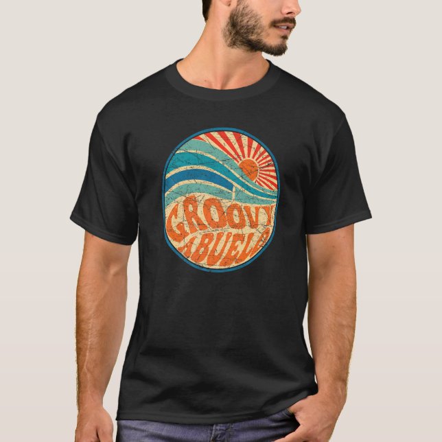 Mens Groovy Abuelo 70s Aesthetic Nostalgia 1970's  T Shirt (Framsida)