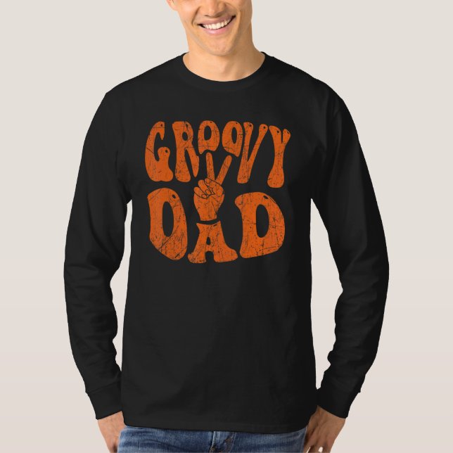 Mens Groovy Dad 70s Aesthetic Nostalgia 1970's Ret T Shirt (Framsida)