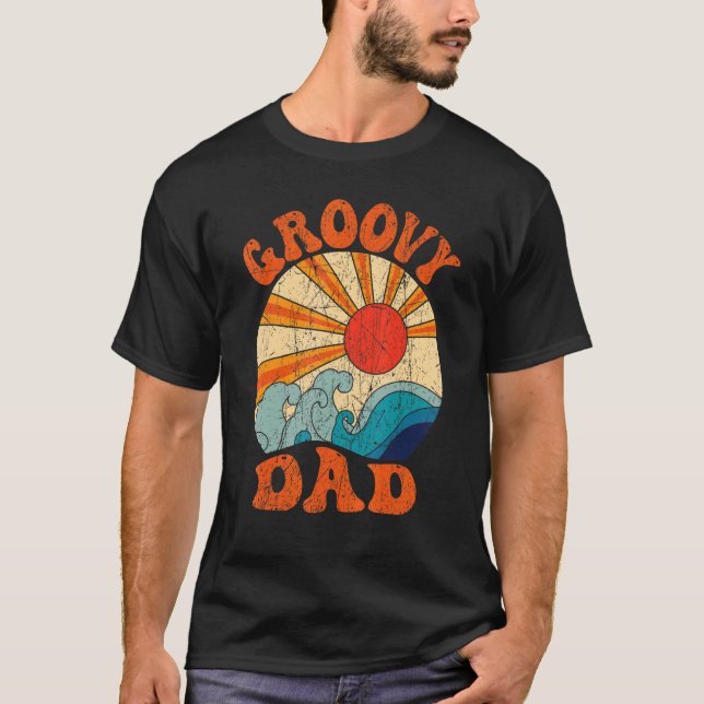 Mens Groovy Dad 70s Aesthetic Nostalgia 1970's Ret T Shirt (Framsida)