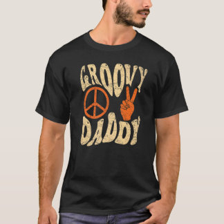 Mens Groovy Daddy 70s Aesthetic Nostalgia 1970's R T Shirt