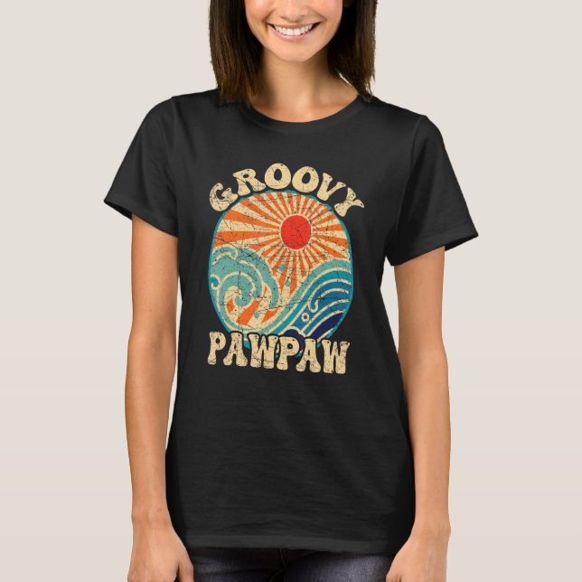 Mens Groovy Pawpaw 70s Aesthetic Nostalgia 1970's  T Shirt (Framsida)