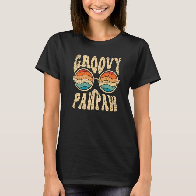 Mens Groovy Pawpaw 70s Aesthetic Nostalgia 1970's  T Shirt (Framsida)