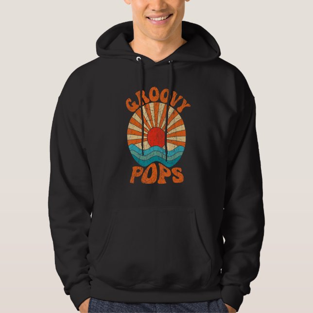 Mens Groovy Pops 70s Aesthetic Nostalgia 1970's Re Hoodie (Framsida)