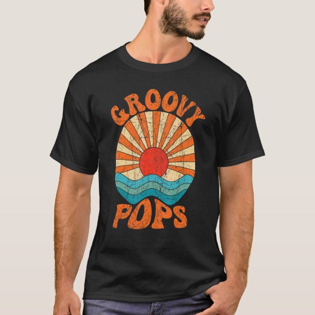 Mens Groovy Pops 70s Aesthetic Nostalgia 1970's Re T Shirt (Framsida)